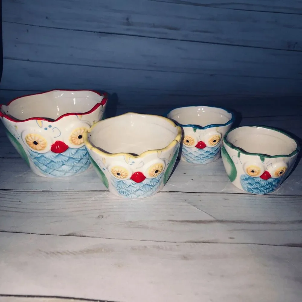 Francesca ceramic measuring cups hand painted